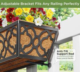 Y&M outdoor fence planter used to grow flowers, herbs, or succulents