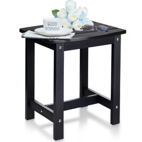 Y&M outdoor side table with textured HIPS material for durable patio use.
