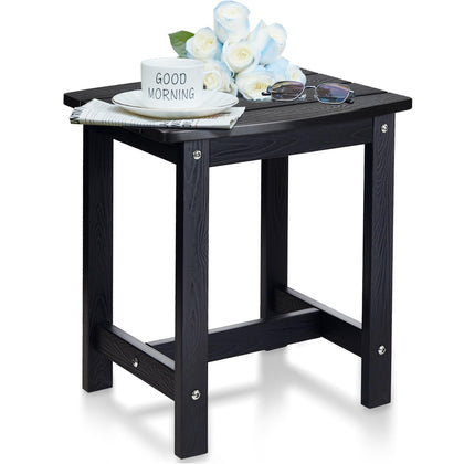 Y&M outdoor side table with textured HIPS material for durable patio use.