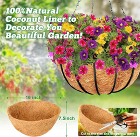 Y&M close-up of natural coconut fiber liner texture and durable material