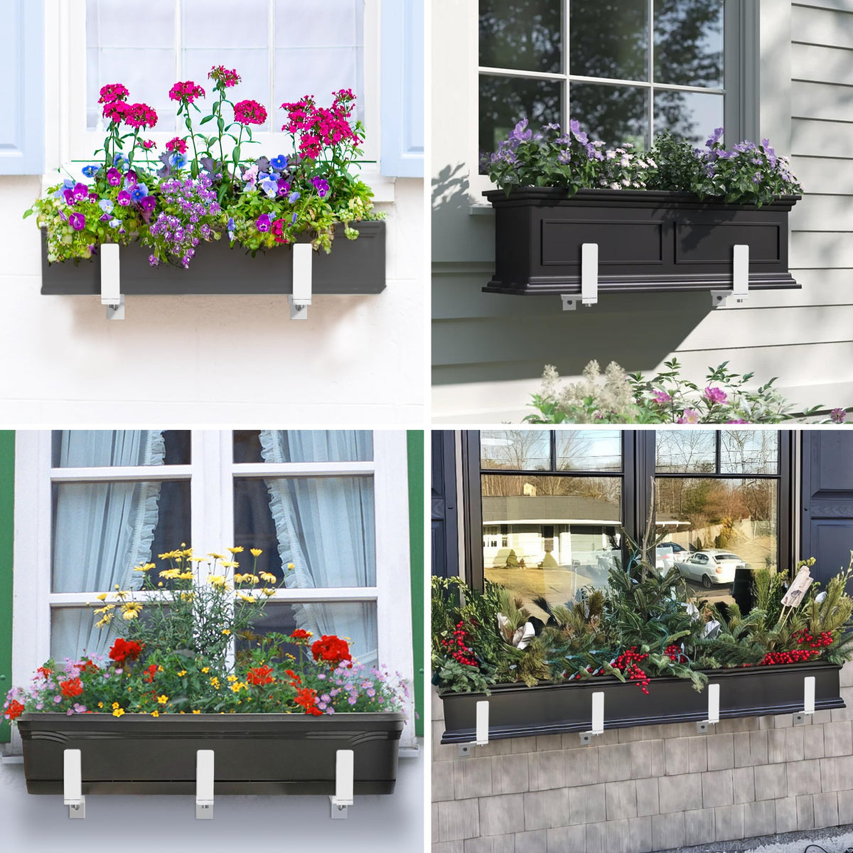 Y&amp;M wall mounted planter brackets on deck rail for balcony gardens