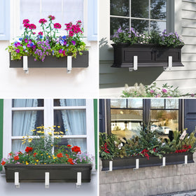 Y&amp;M wall mounted planter brackets on deck rail for balcony gardens