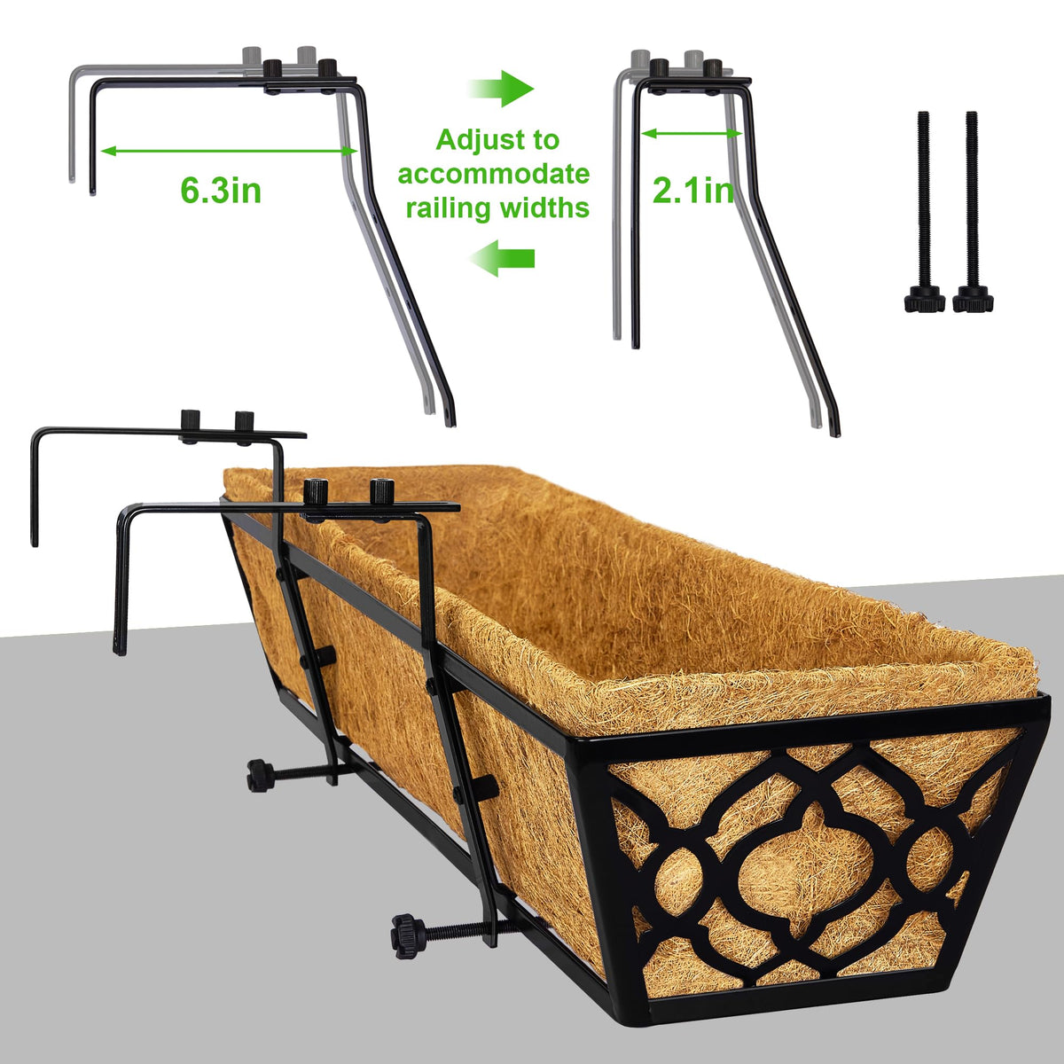 Y&M window box outdoor planter withstands sun and rain for year-round use