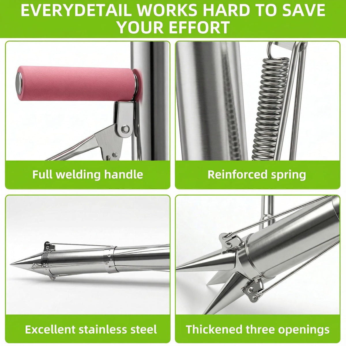 Ymachray Bulb Planter features 304 stainless steel construction for durability.