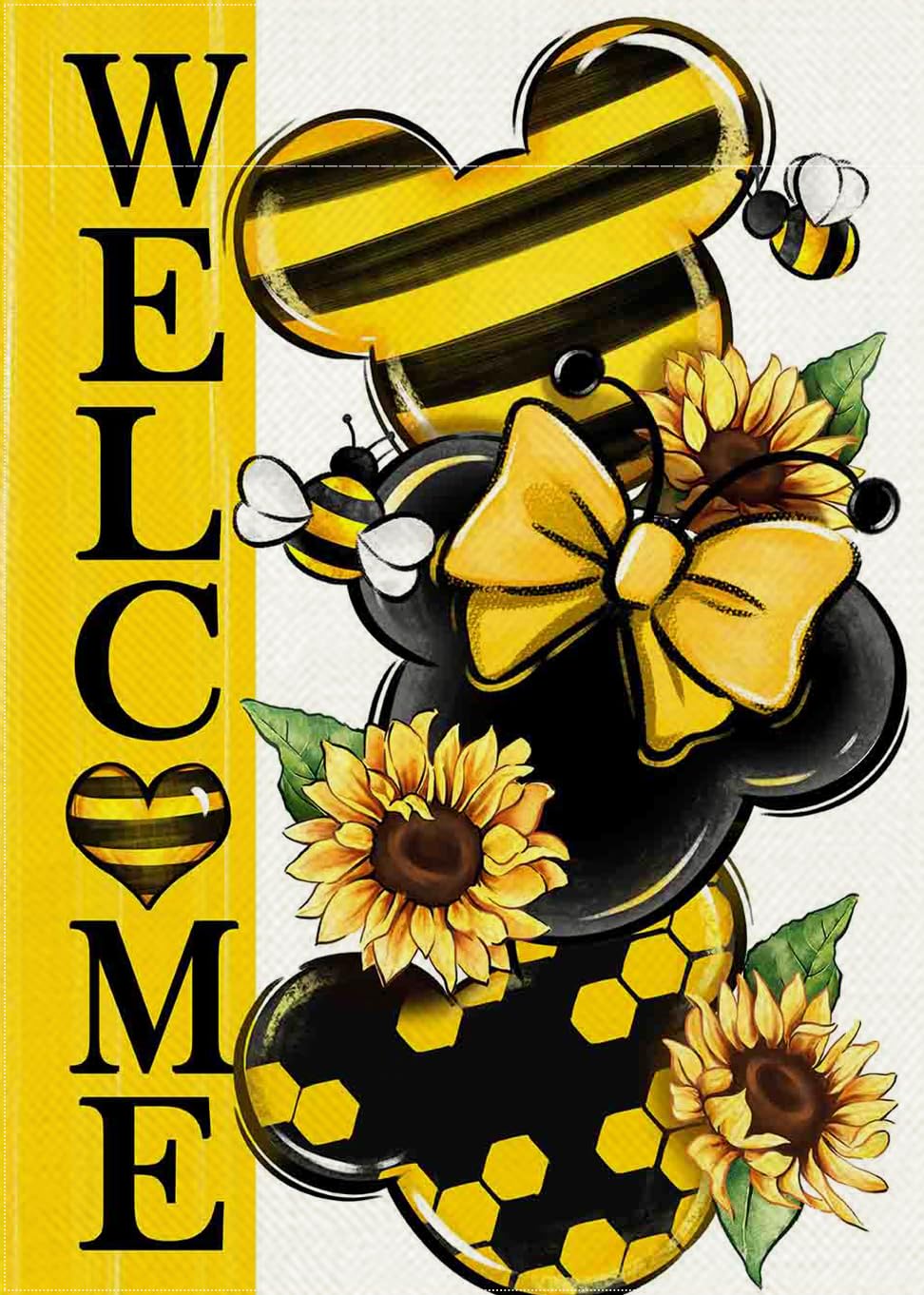 YMCAFZ Welcome Spring flag with sunflowers and bees boosts curb appeal