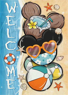 YMCAFZ Welcome Summer garden flag with nautical artwork, ideal outdoor decoration