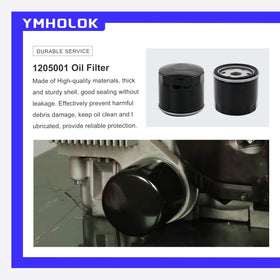 Close-up of Ymholok oil filter installed on Kohler engine