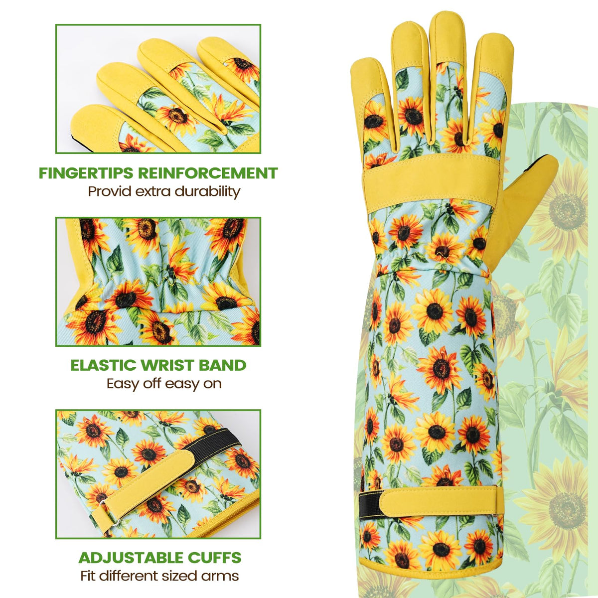 Ymomode gloves with breathable canvas back and forearm stay cool during long garden sessions
