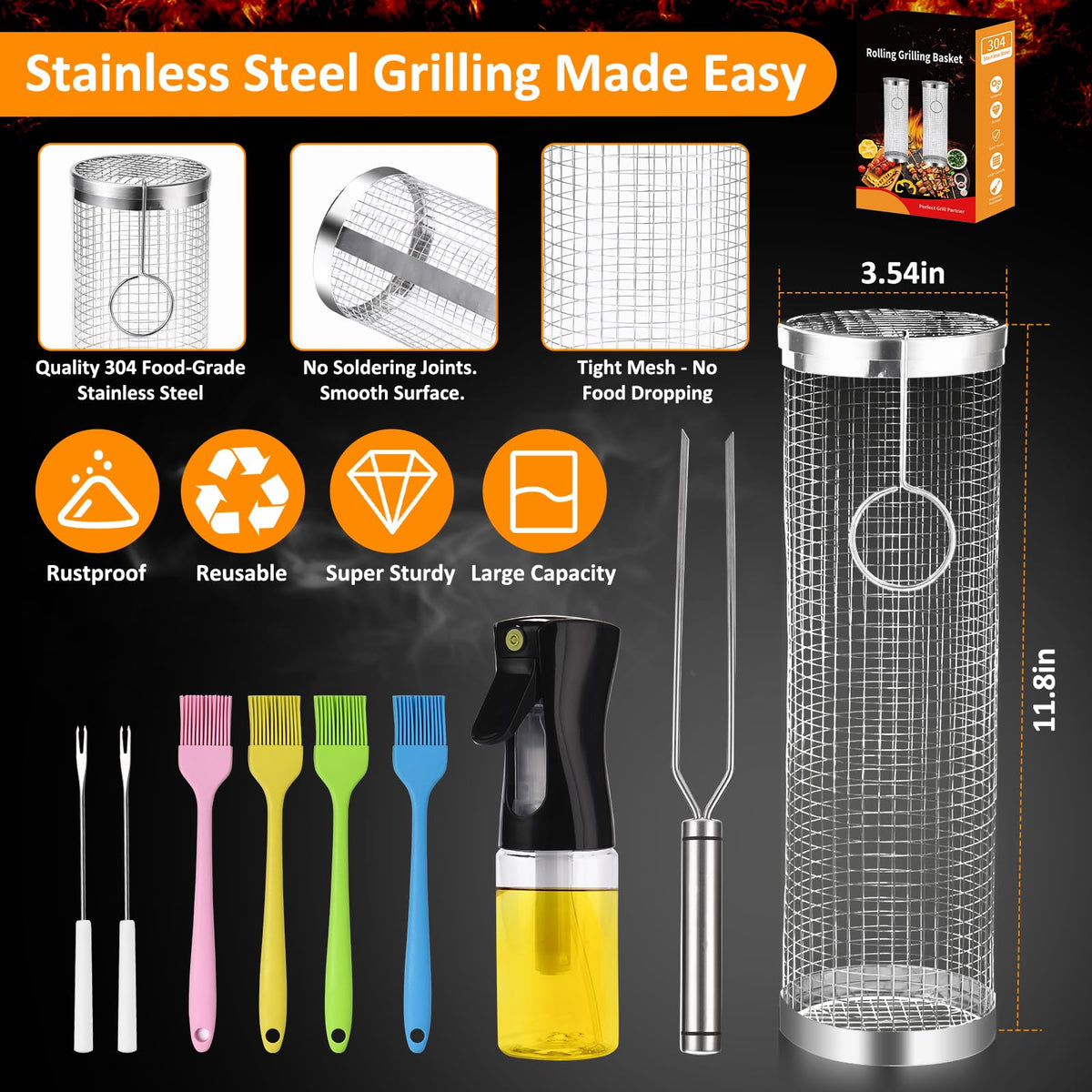 YMXHK dishwasher-safe grill basket for quick cleanup after grilling