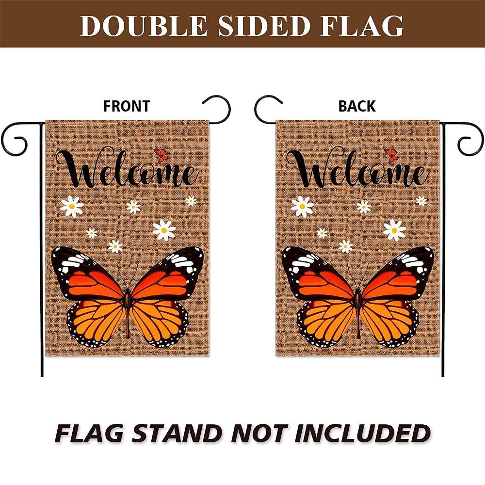 YMYIELD Welcome Monarch flag color detail, dye-sublimation for long-lasting print