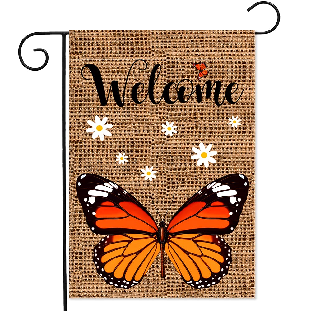 YMYIELD Welcome Monarch flag front view, double-sided readability for guests