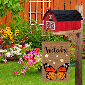 YMYIELD Monarch flag porch display, festive welcome for guests