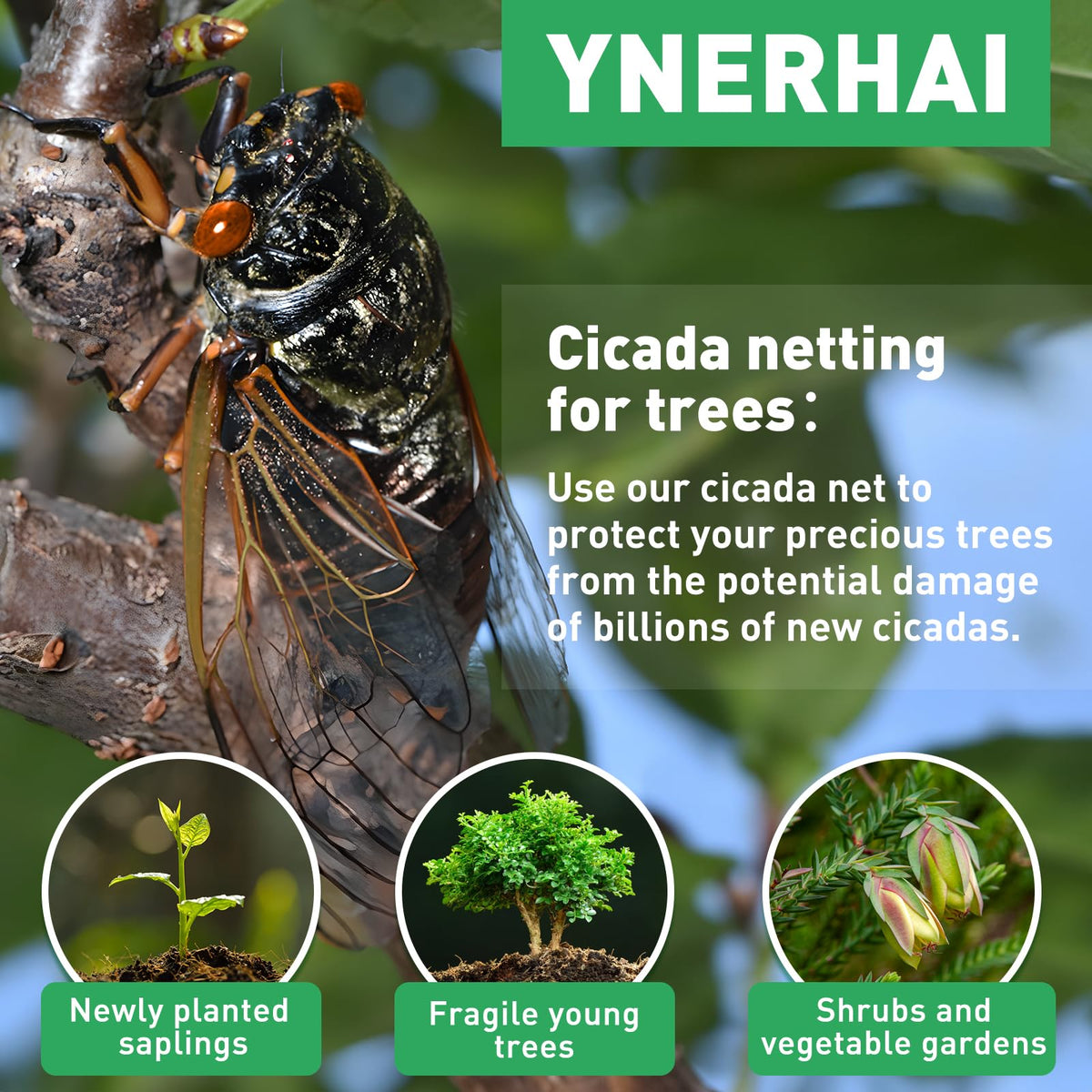 YNERHAI ultra-fine mesh 60-mesh-per-inch design for garden protection