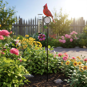 YNGFIL patio yard decor red bird gauge elevates exterior appeal.