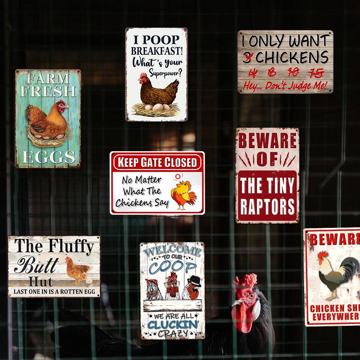 Ynjzk outdoor garden coop sign boosts character and charm