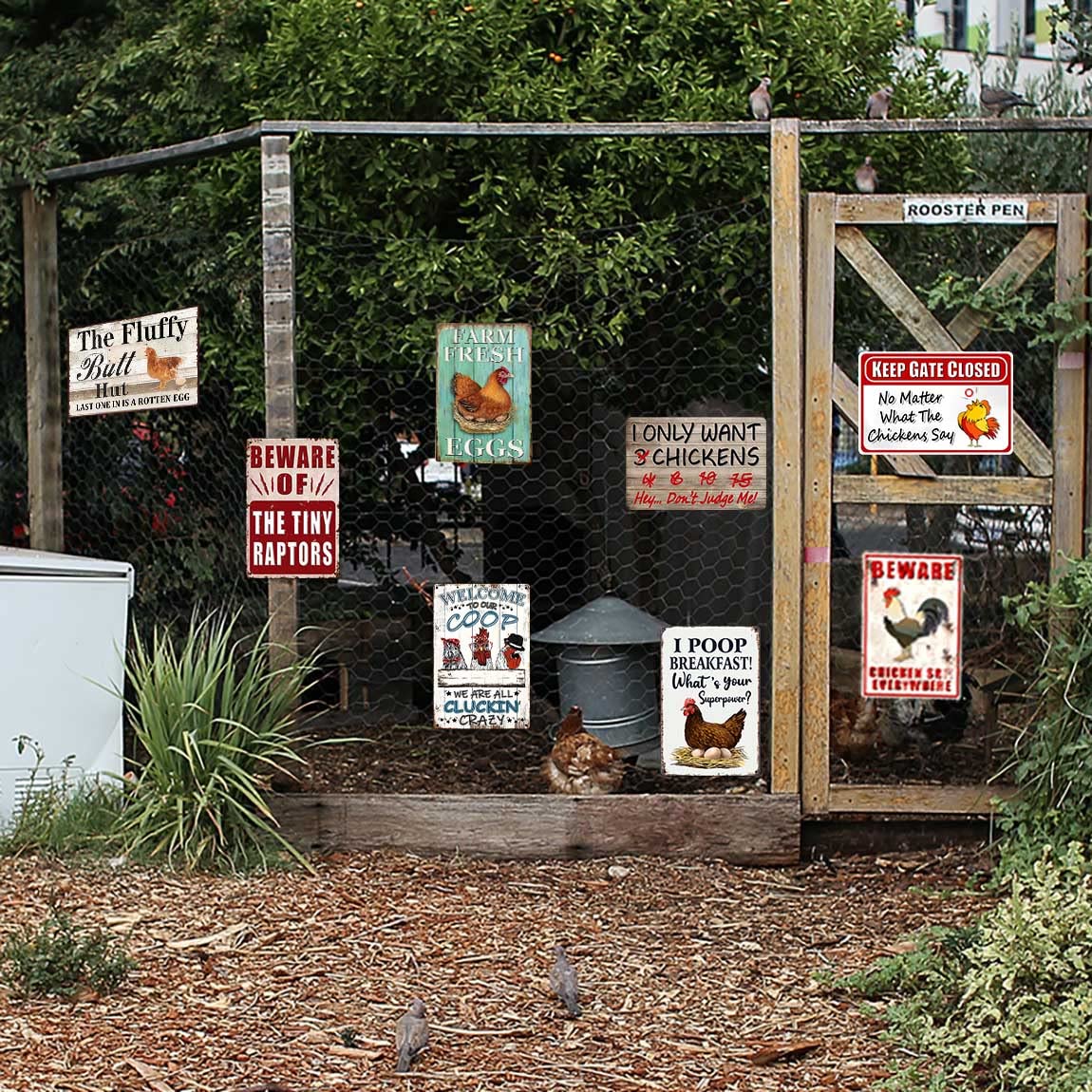 Ynjzk vintage coop sign for indoor or outdoor display