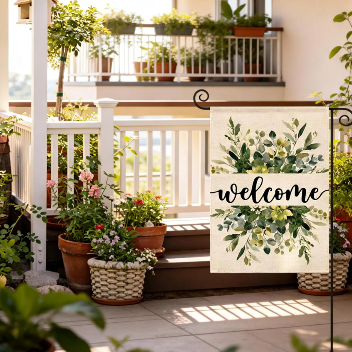 Ynlsds farmhouse yard flag adds rustic charm to porch or deck.