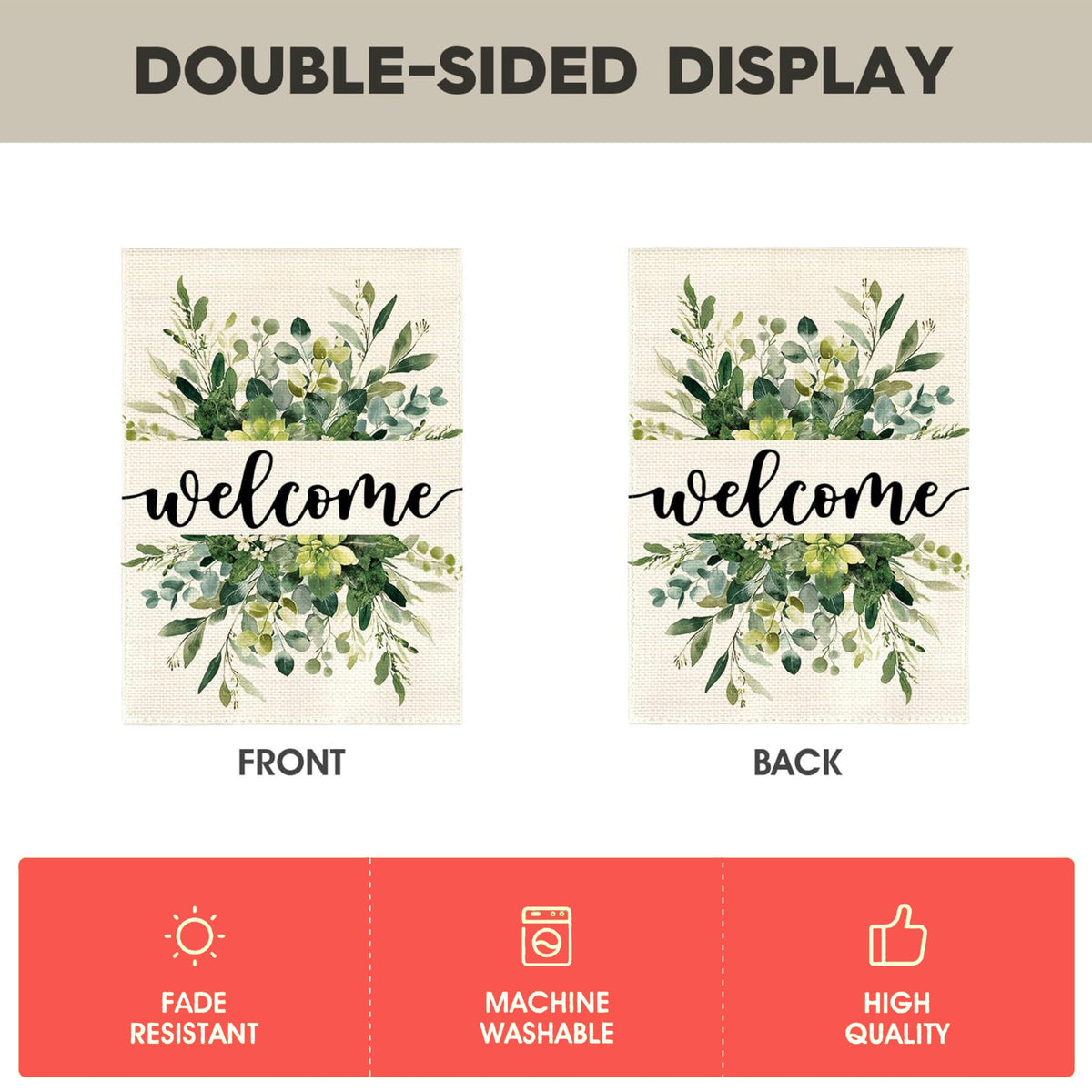 Ynlsds weather-resistant garden flag designed to withstand sun and rain.