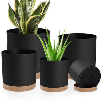 YNNICO 7-inch matte-finish plastic plant pot, ideal for indoor succulents and herbs.