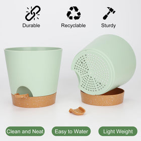 YNNICO 8-Inch planter made from durable recyclable plastic for long-term use.