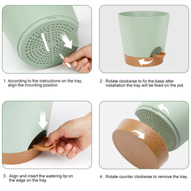 YNNICO 8-Inch planter with matte finish and modern design enhances any room.