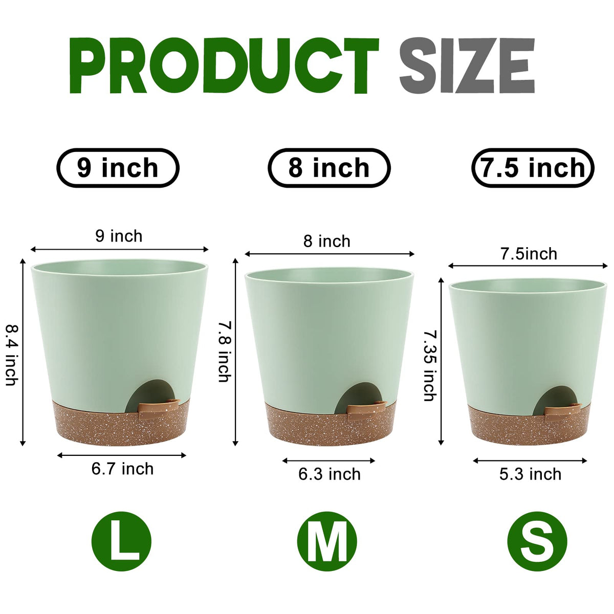 YNNICO indoor self-watering planters in different sizes for flexible plant grouping