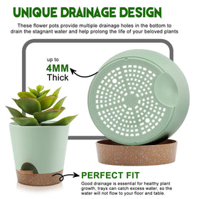 YNNICO planters with drainage holes promoting root air circulation