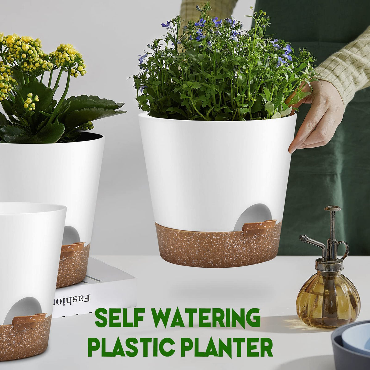 YNNICO matte finish minimalist planter Snow complements modern decor while protecting roots