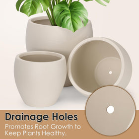 YNNICO 12-2 inch planter with breathable drainage for moisture control.