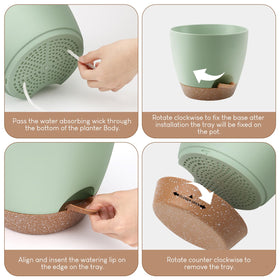 YNNICO 8-inch green pot with deep planting space for robust roots