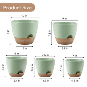 YNNICO 9-inch green self-watering pot for vacation-friendly plant care