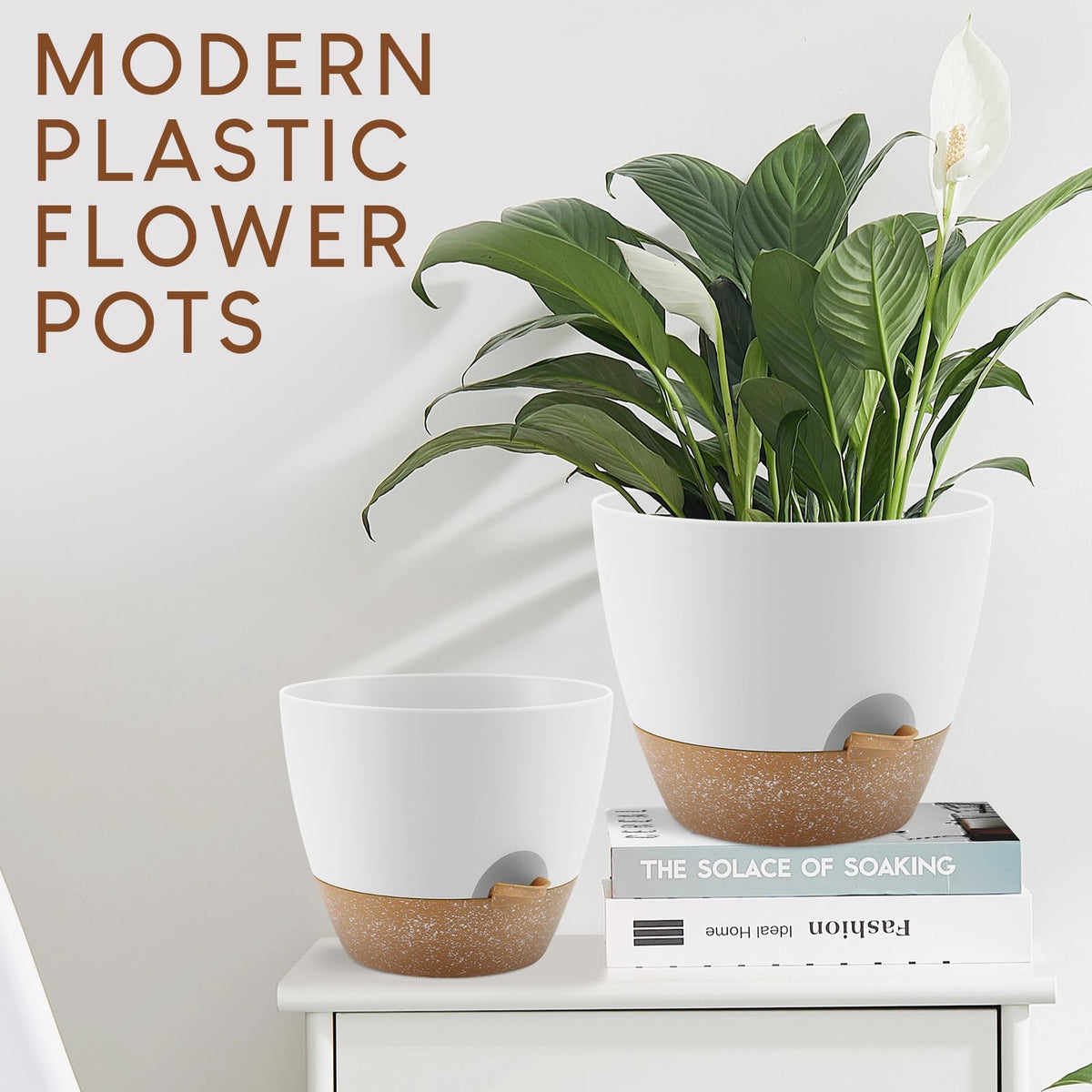 YNNICO deep reservoir pot enables bottom watering to keep soil consistently moist