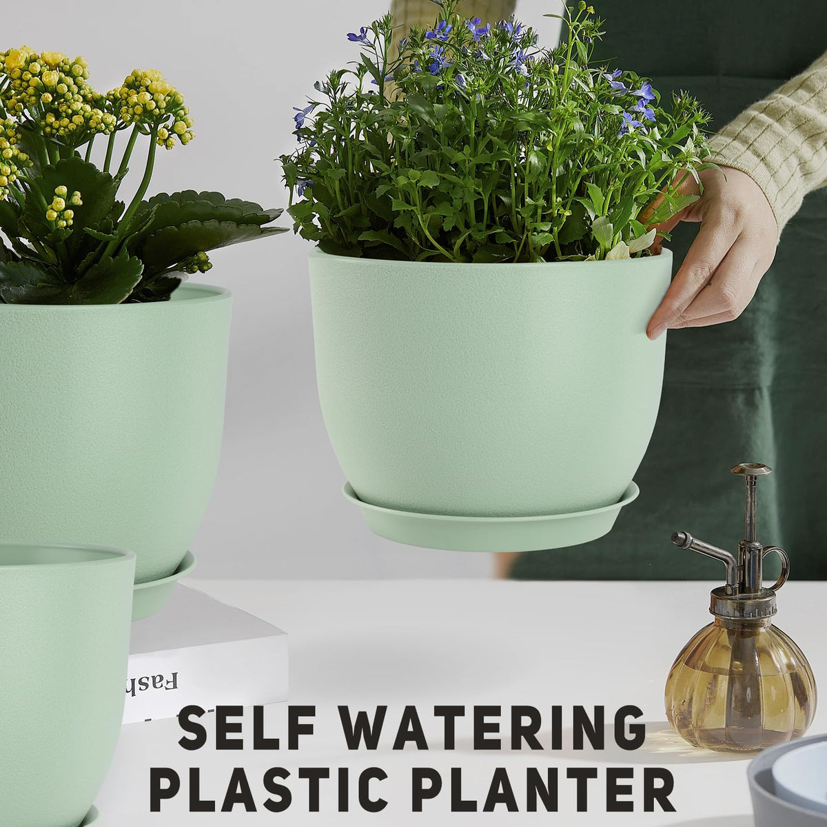 YNNICO plant pot lightweight, sturdy, carbonfree certified.