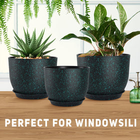 YNNICO plant pots flaunt a modern matte finish for indoor and outdoor use.
