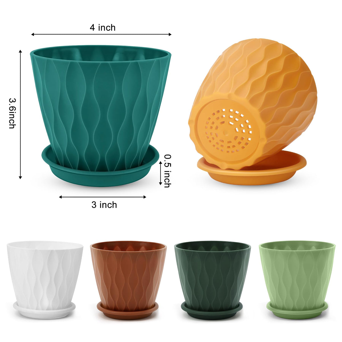 YNNICO sturdy polypropylene planter 4in resists deformation and keeps a clean look.