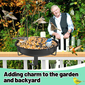YOADEHOA birdbath shown with visiting birds for natural garden appeal.
