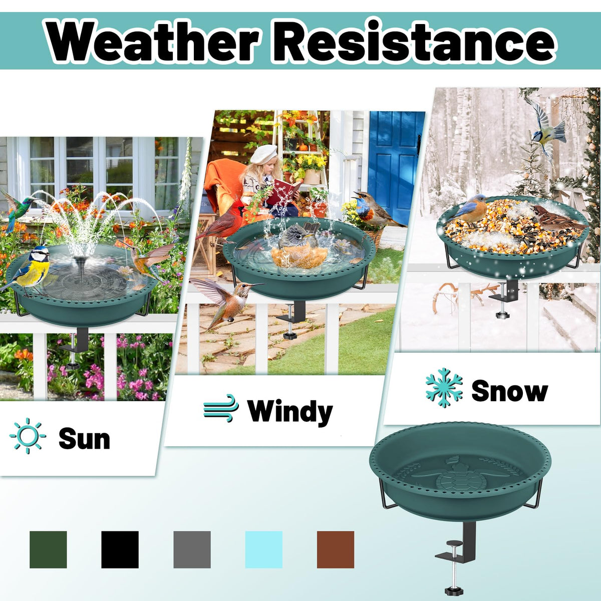 YOADEHOA bird bath bowl with hollow perches for multiple birds