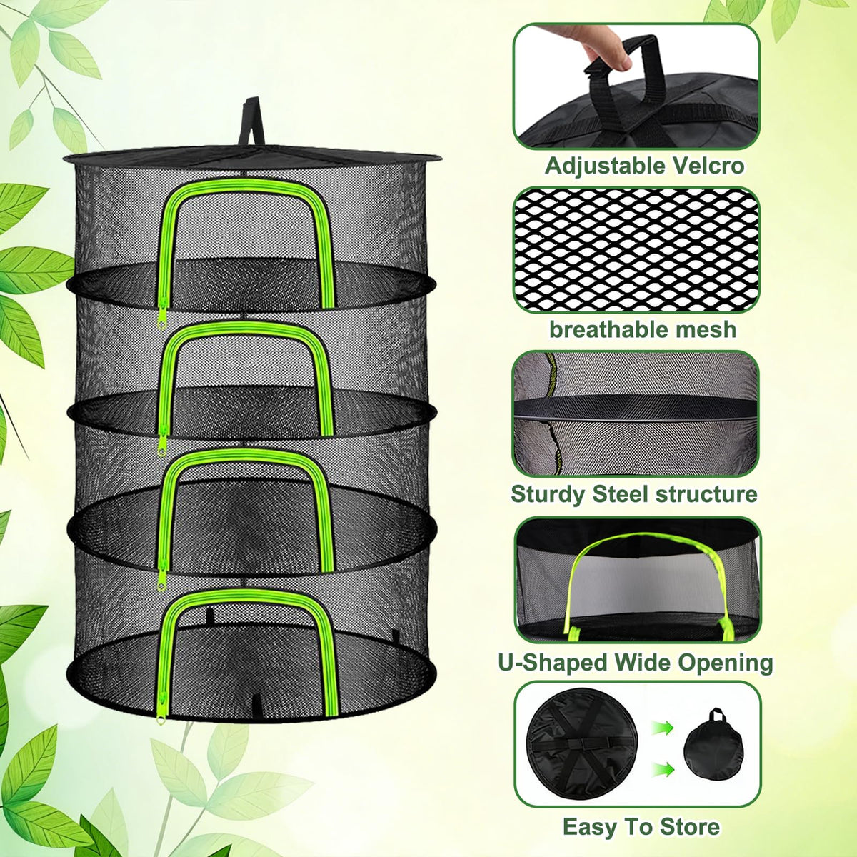 YOBAZAN U-shaped zipper opening allows easy access and gentle handling.