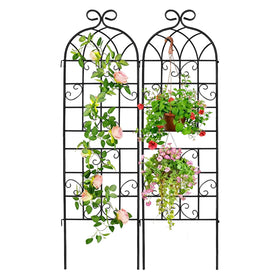 YOBAZAN 2-pack garden trellis 71x20 provides sturdy support for climbing plants.