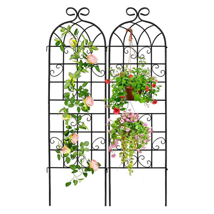YOBAZAN 2-pack garden trellis 71x20 provides sturdy support for climbing plants.