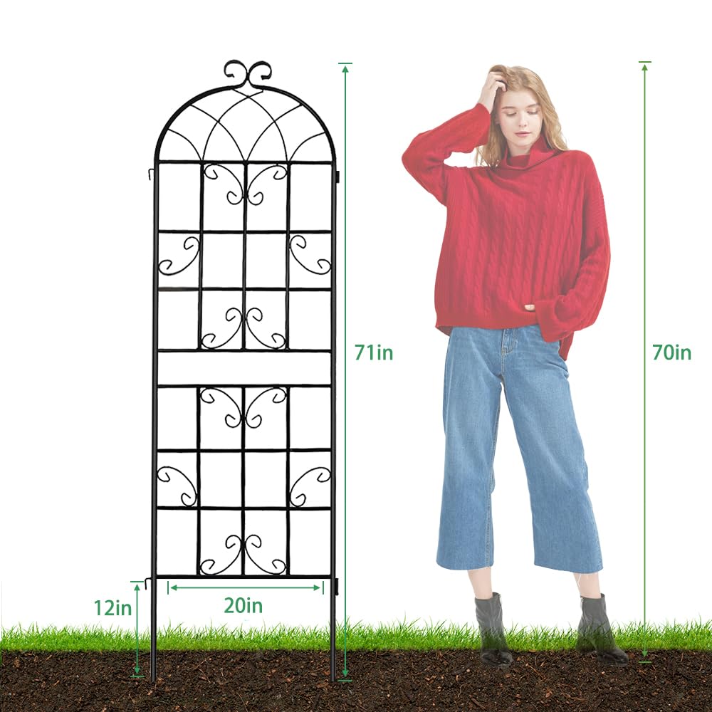 YOBAZAN 71-inch trellis helps vines and roses grow upward.