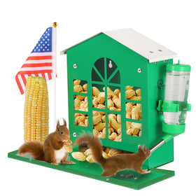 YOBTEOY metal squirrel feeder for outdoors with easy tree or fence mounting, durable design.