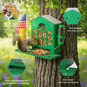 YOBTEOY corn cob holder provides snack-ready access for wildlife.