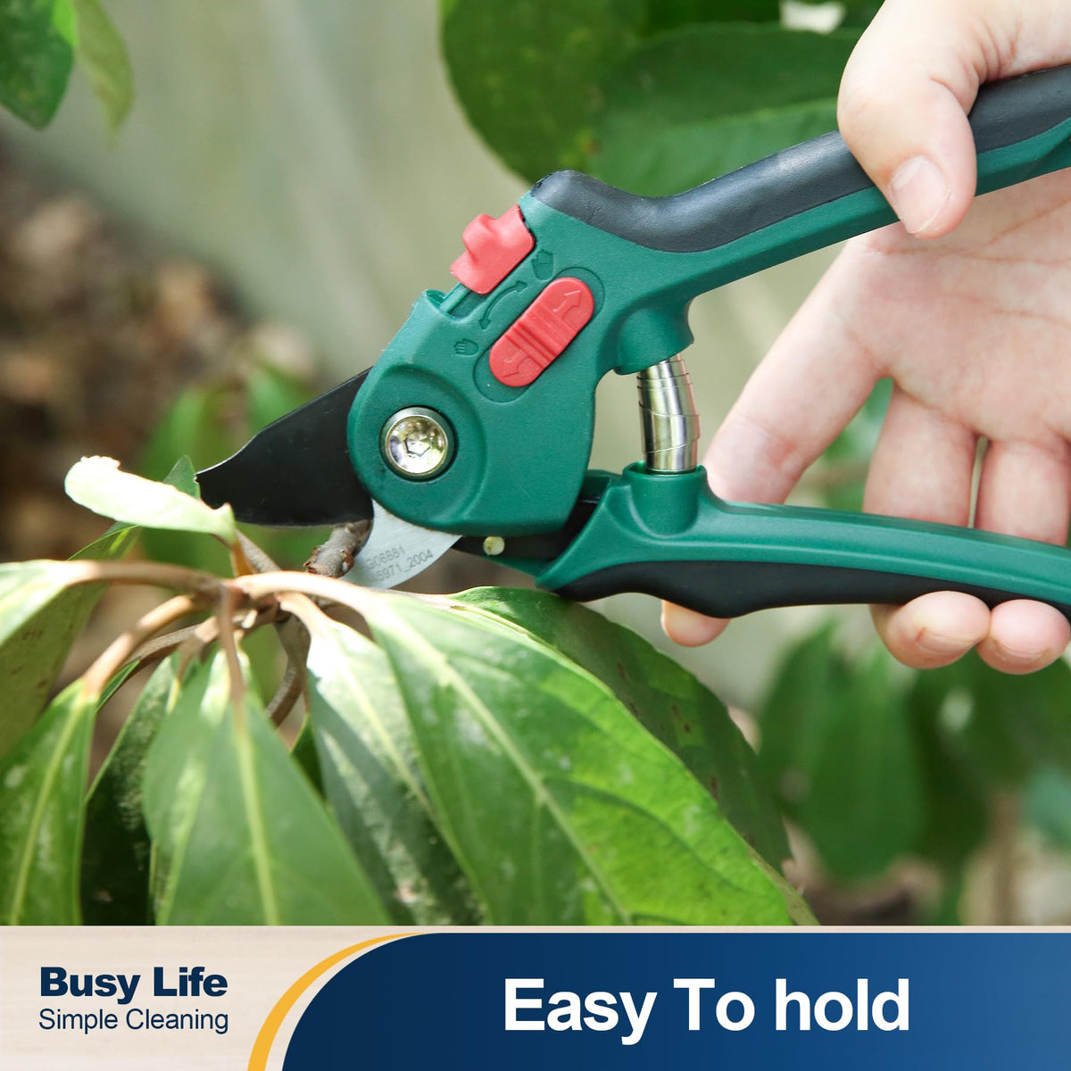 Yocada garden shears offer durable construction for outdoor work.