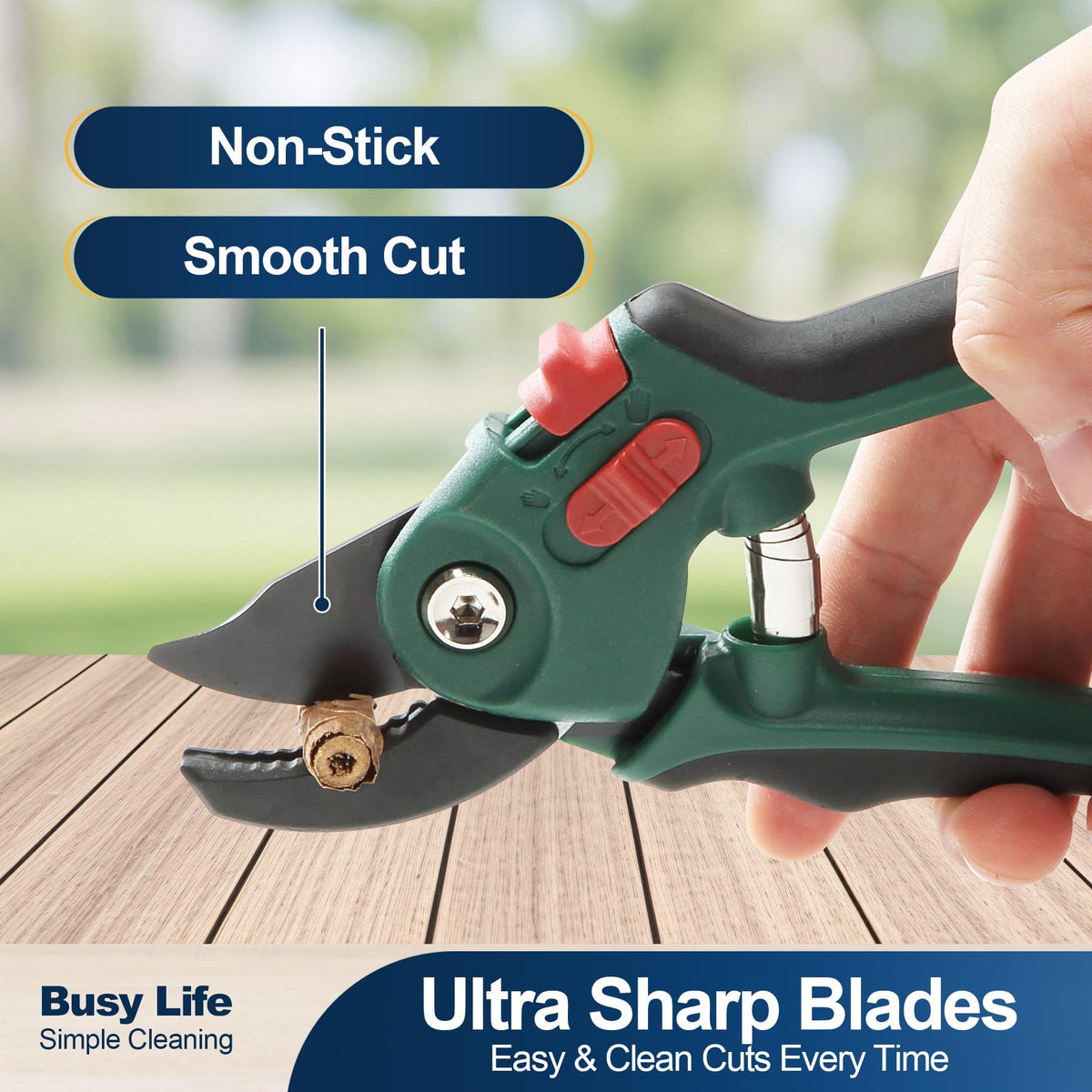 Yocada pruning shears ideal for hedges, shrubs, roses, and light fruit pruning.