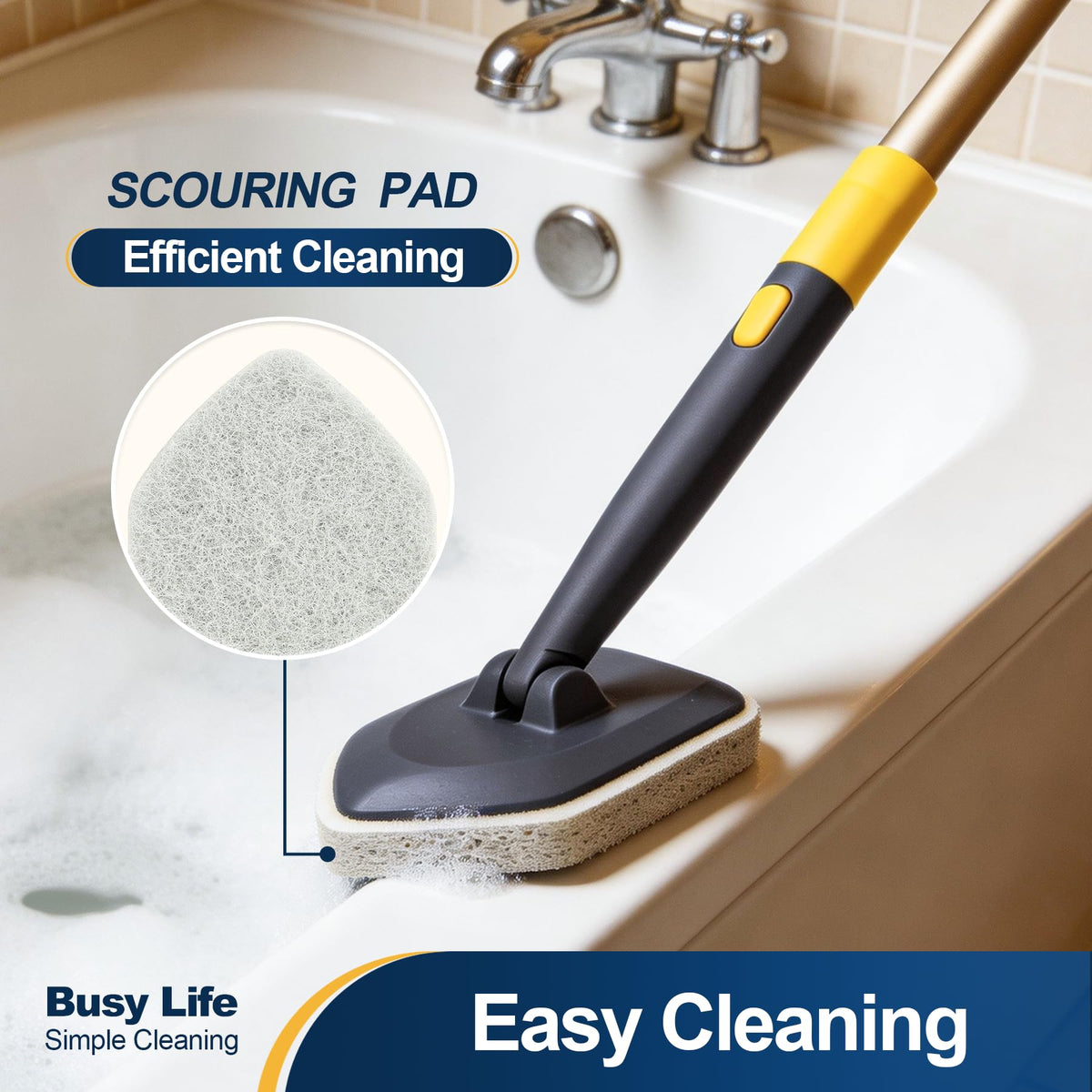 Yocada ergonomic non-slip handle maintains control with wet hands.