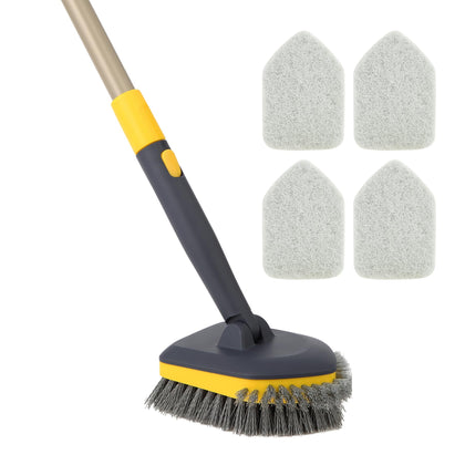 Yocada tub tile scrubber brush extendable pole enables back-friendly reach for high surfaces.