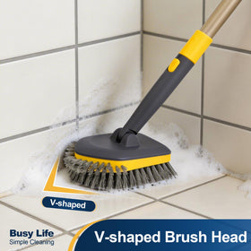 Yocada tub tile scrubber brush stiff edge bristles reach corners and grout effectively.