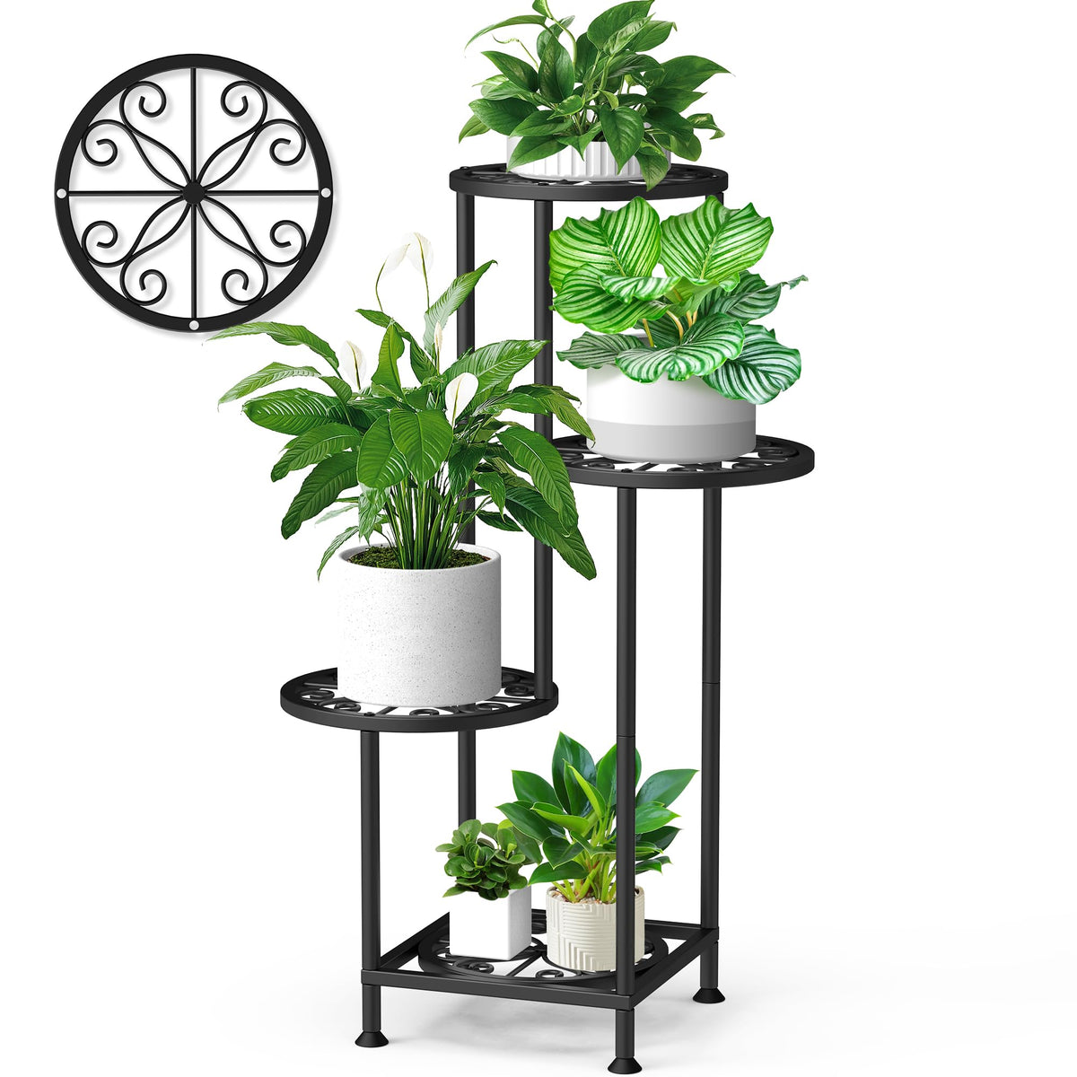 YOCOMEY four-tier plant stand ready to assemble for corner plant display
