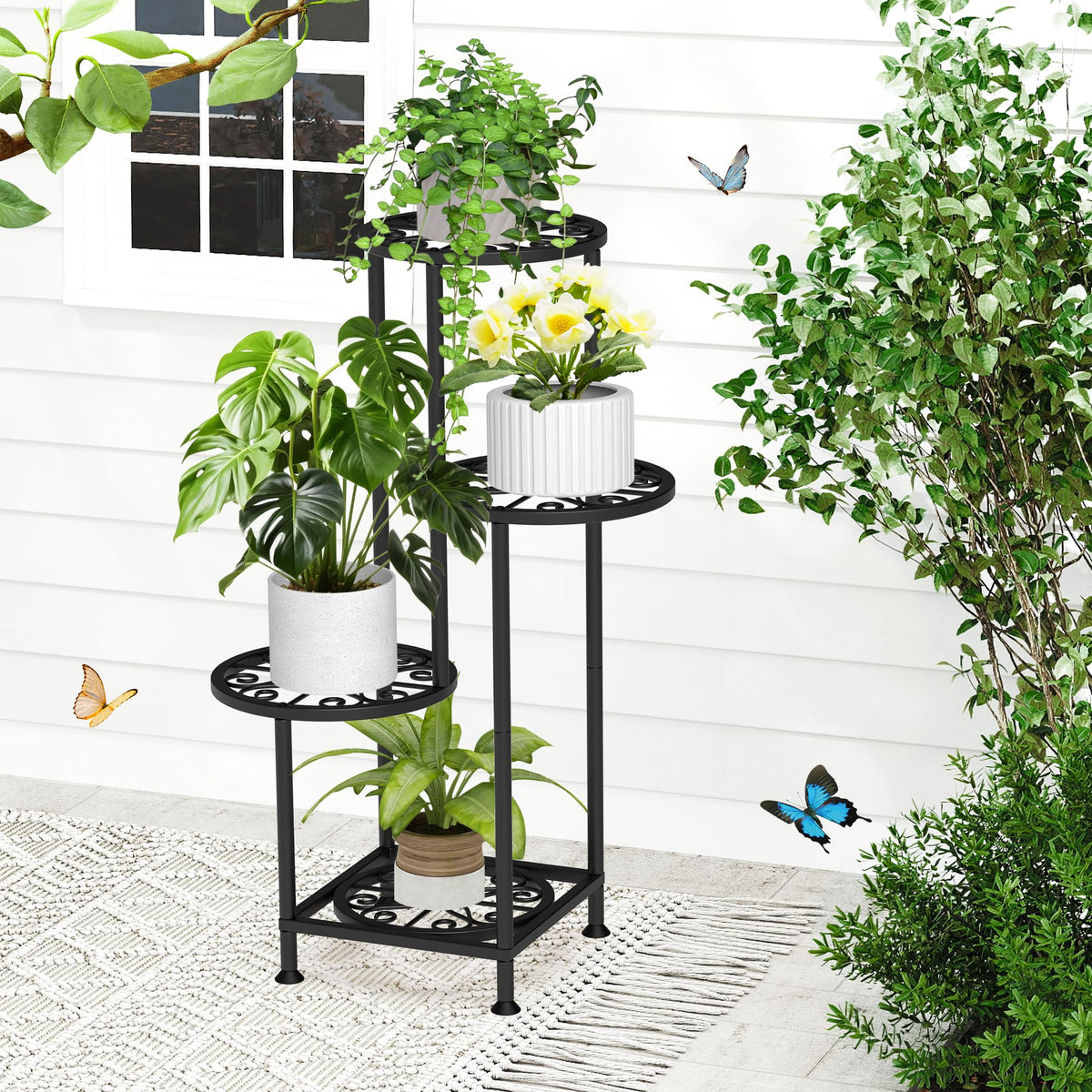 YOCOMEY corner display stand organizes plants neatly in a compact corner